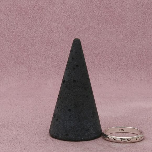 sterling silver ichthus fish band ring size 8 - Picture 3 of 3